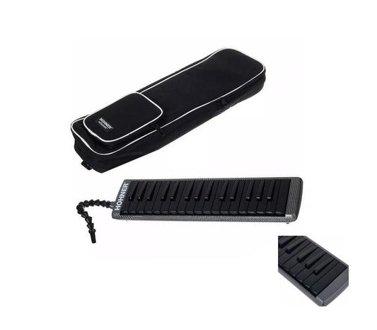 Hohner C944014 Airboard 32 Key Carbon Print Black Keys Melodica with Case - New