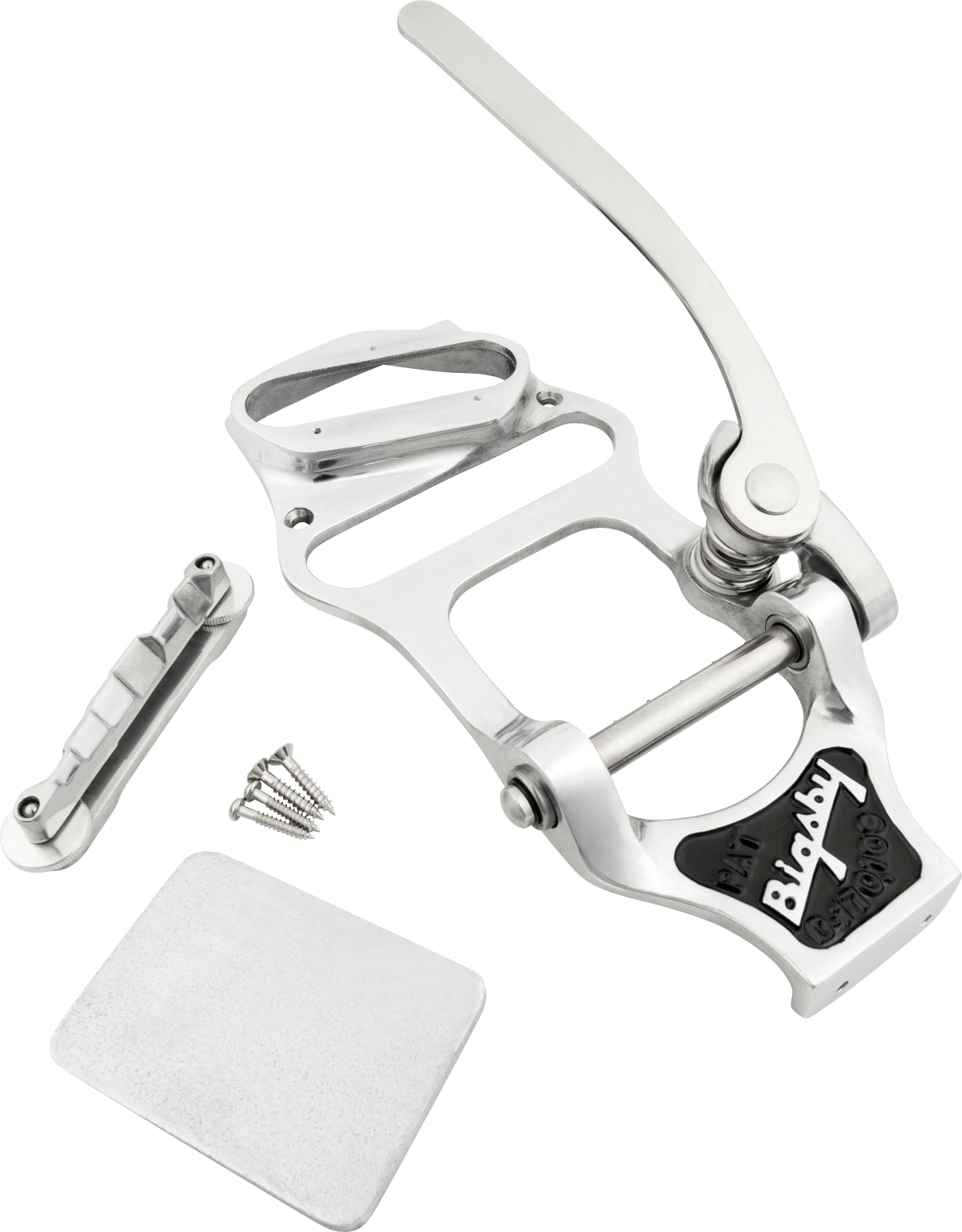 New - BIGSBY® TAILPIECE B16 WITH BRIDGE AND NECK SHIM, Polished Aluminum