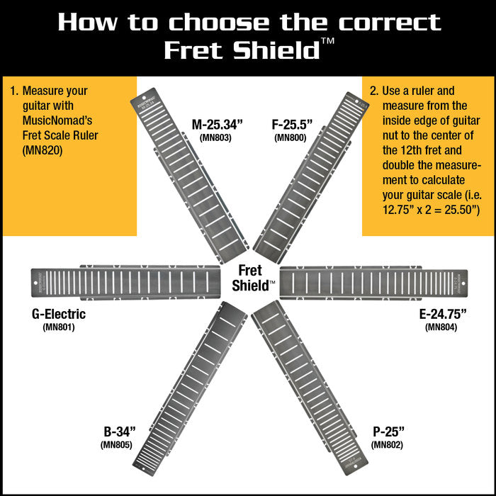 Music Nomad MN800 Fret Shield Fretboard Protector Guard - 25.5-inch Scale-NEW