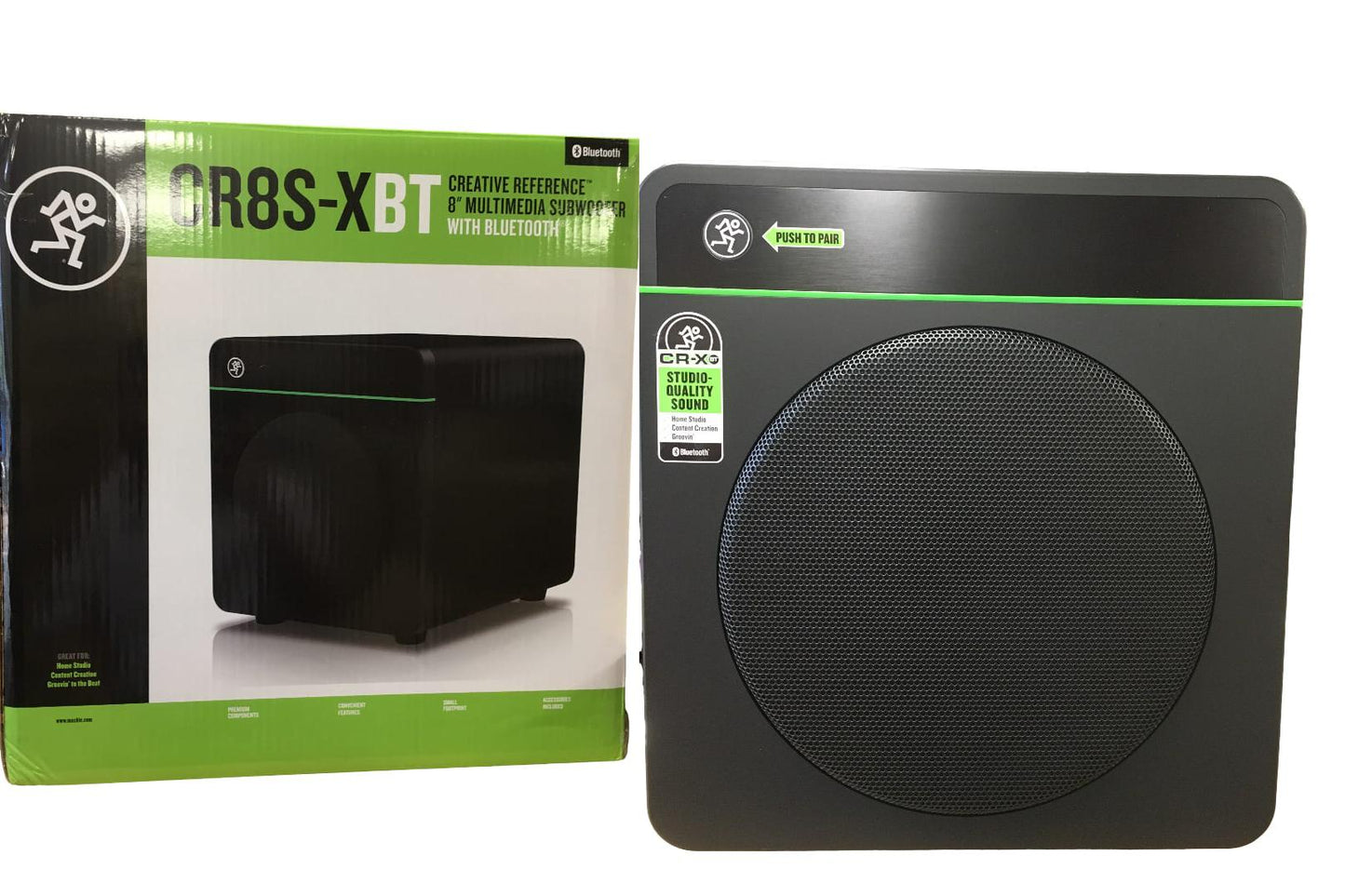 Mackie CR8S-XBT 5" Active Studio Subwoofer with Bluetooth Connectivity 2020 - Present - Black with Green Trim