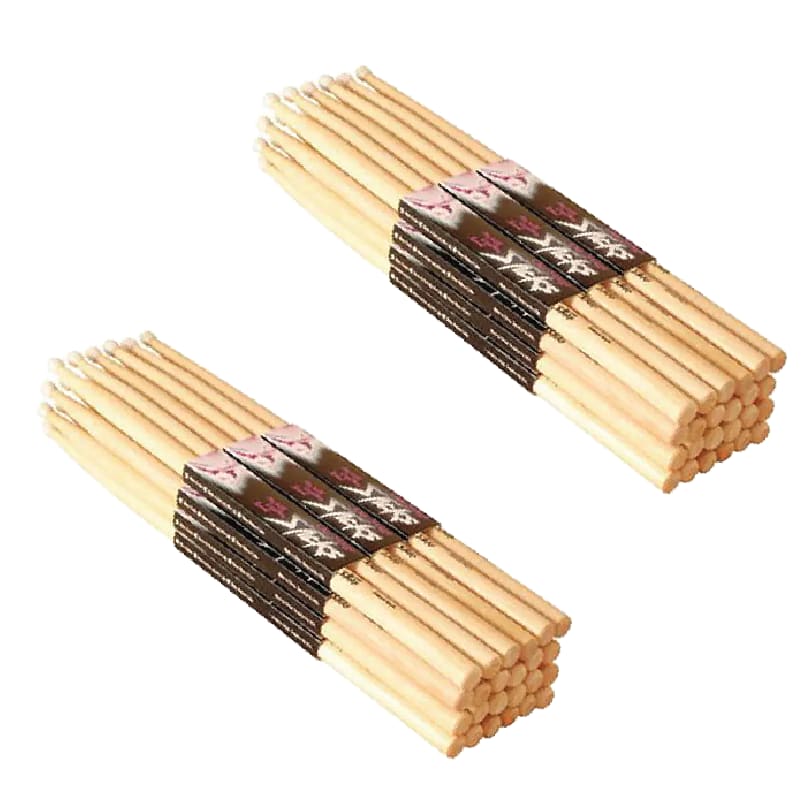 New - On Stage Maple High Quality Drum Sticks 5A, With Wood Tip, 12 Pair