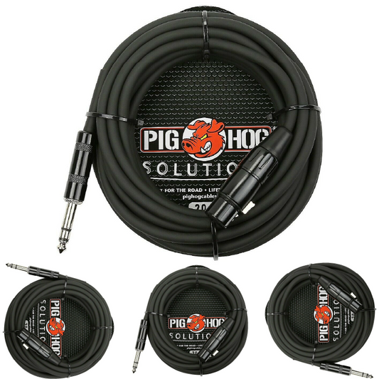 Lifetime Warranty! Pig Hog PX-TMXF20 Solutions 20Ft TRS(M)-XLR(F) Balanced Cable