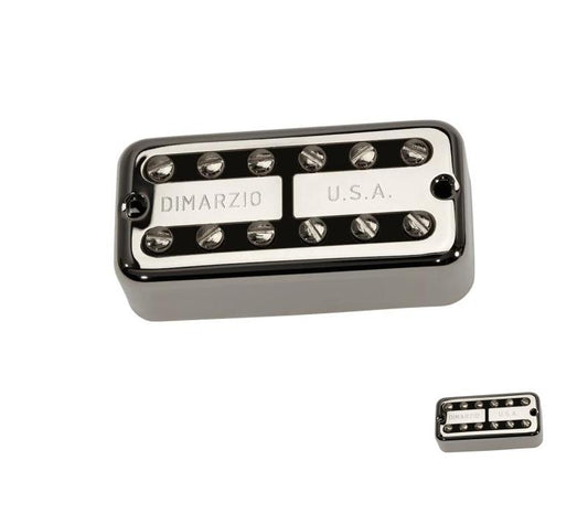 DiMarzio New'Tron Neck Humbucker Pickup - Nickel Cover, Black Insert,NEW