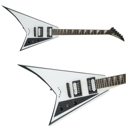 Jackson JS Series King V JS32 Electric Guitar - White with Black Bevels