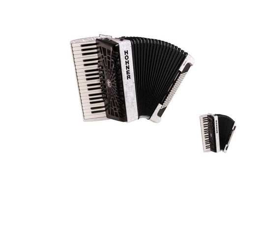 Hohner Bravo III 96 Chromatic Piano Key Accordion - Pearl White -NEW