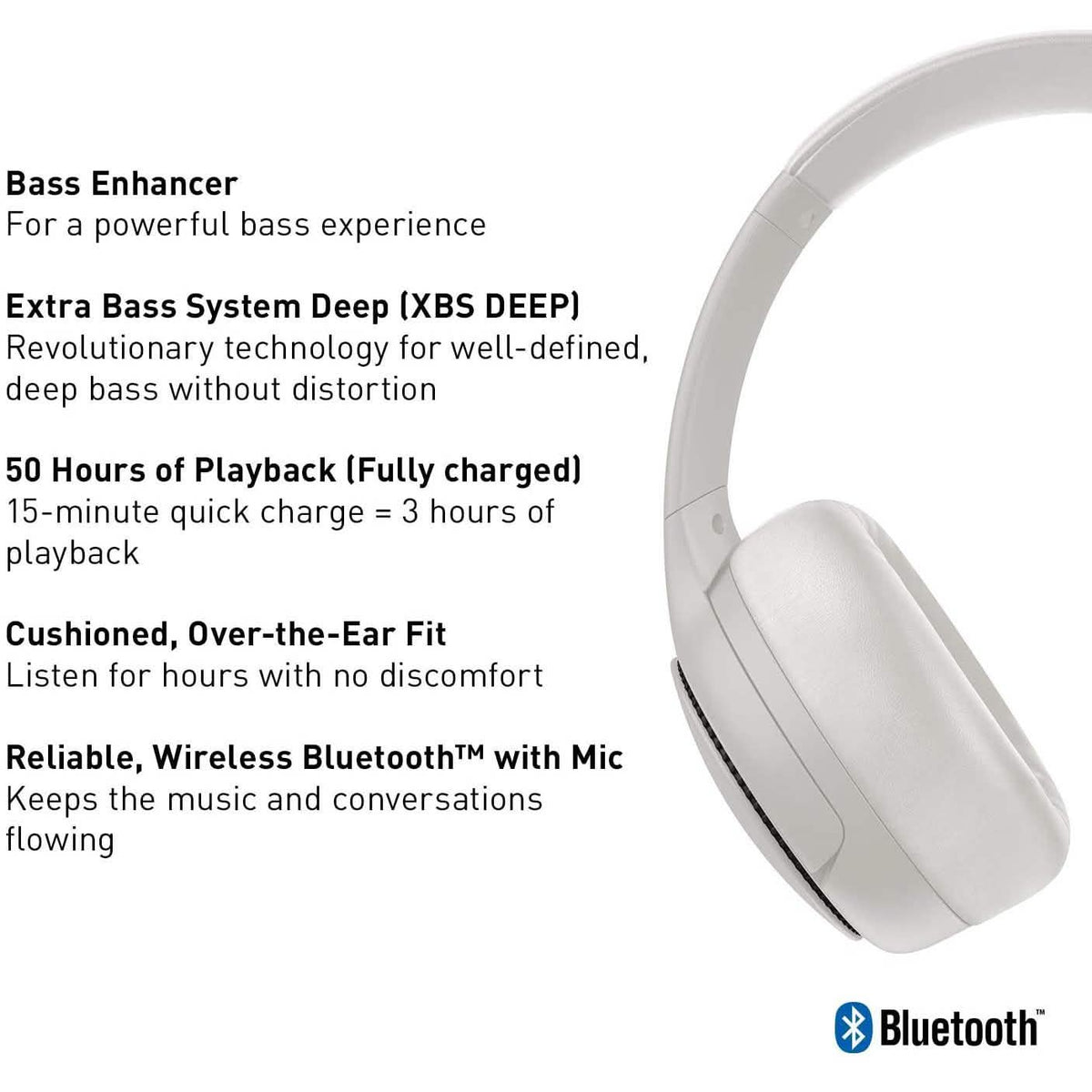 Deep Bass Wireless Bluetooth Immersive Headphones Panasonic RB-M300B