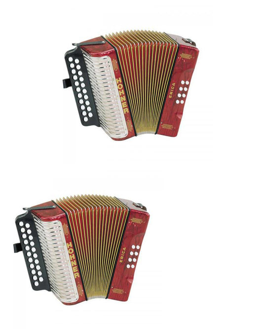 Hohner 1600/2 Erica Diatonic Accordion - Key of G/C - Red-NEW