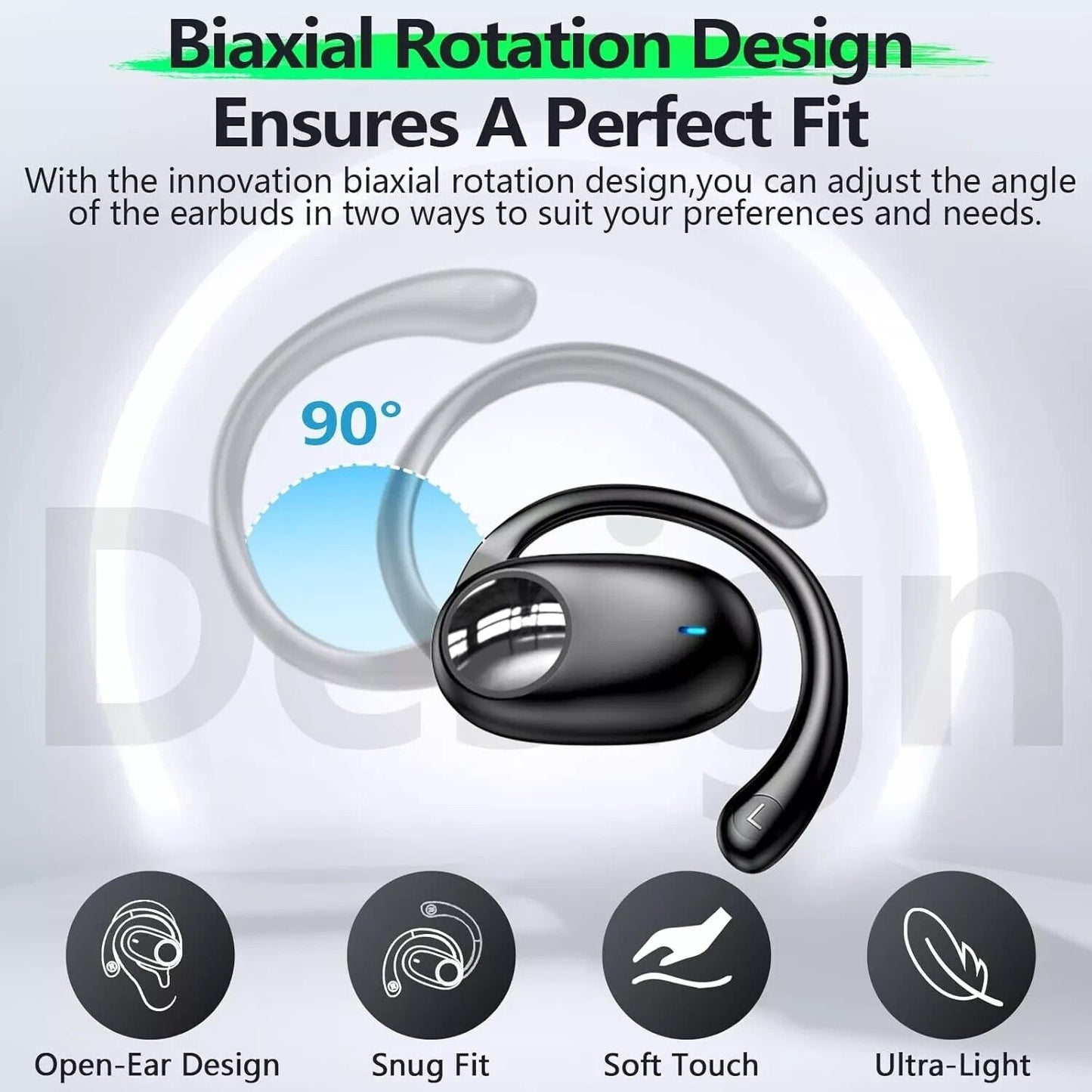 PERESSENTIAL YYK‑580  Wireless Sport Ear-Hook Earbuds Black