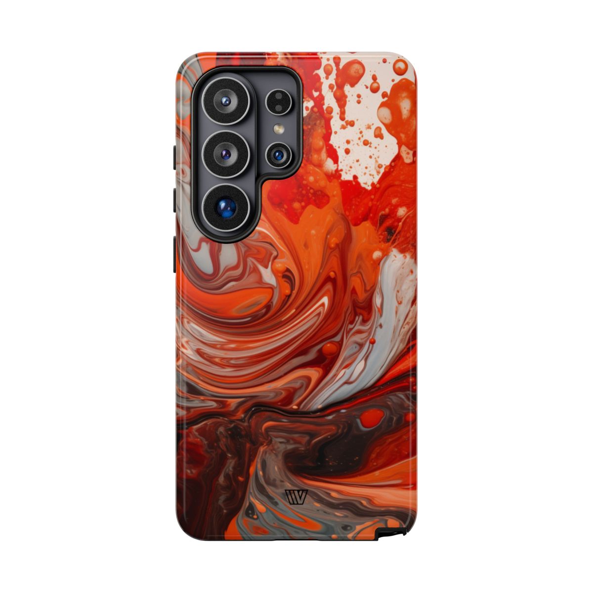 White Fire Paint Swirl Tough Phone Case