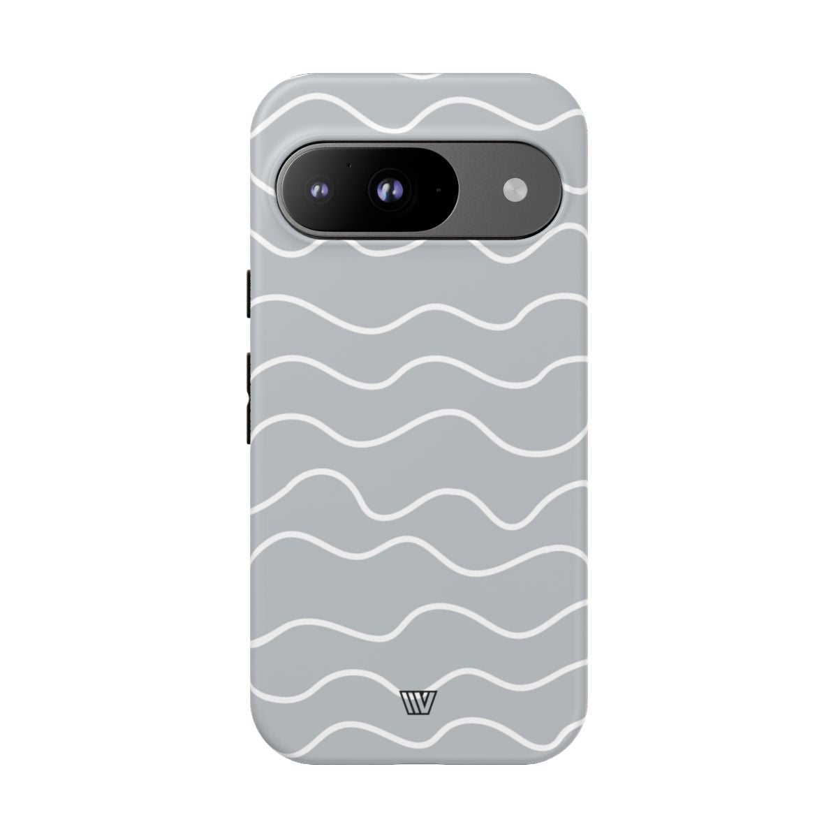Tough Phone Case Gray Waves Dual-Layer Protection