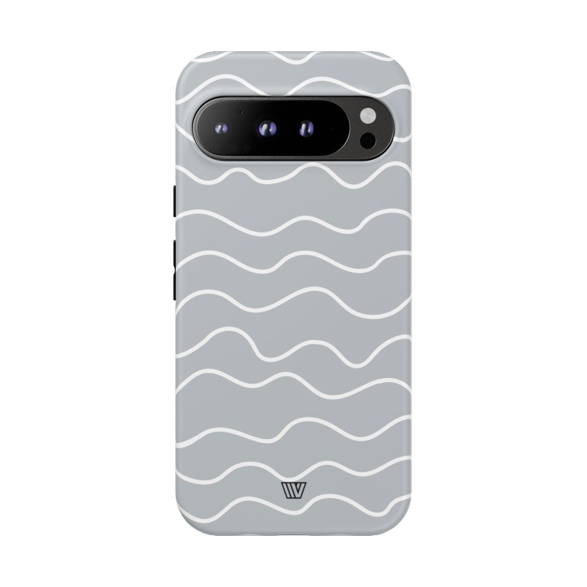 Tough Phone Case Gray Waves Dual-Layer Protection