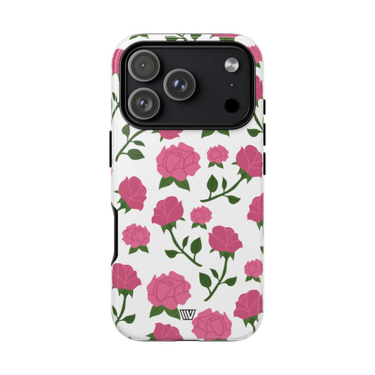 Pink Roses Tough Phone Case Dual-Layer Protective Trovvve