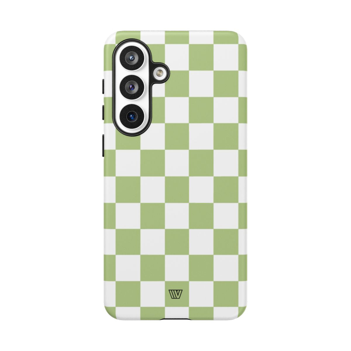 Pale Olive White Checkerboard Tough Phone Case
