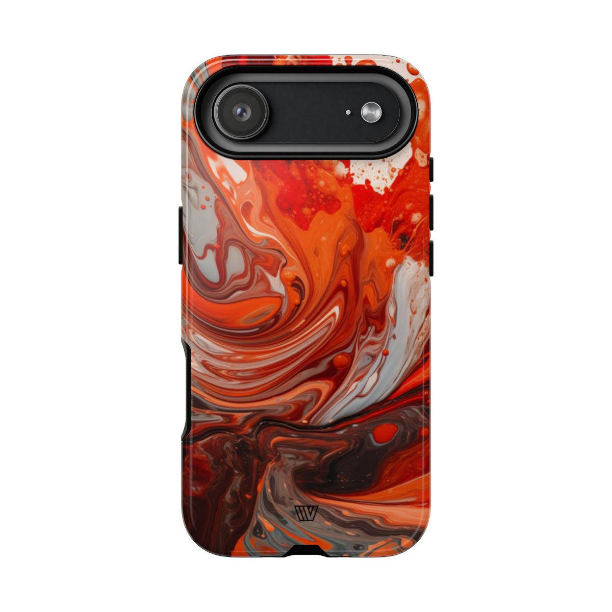 White Fire Paint Swirl Tough Phone Case