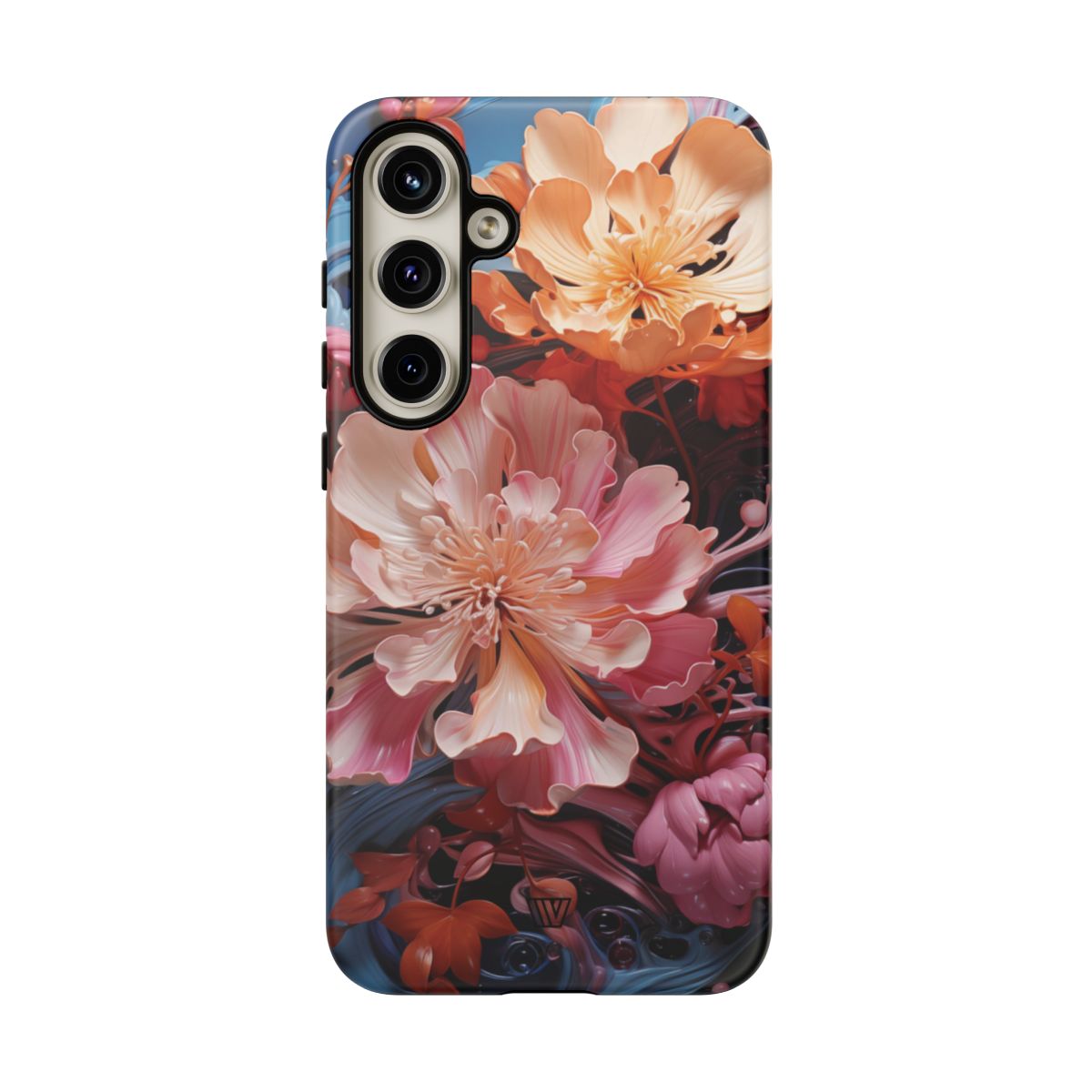 Paint Swirl Flowers Tough Phone Case