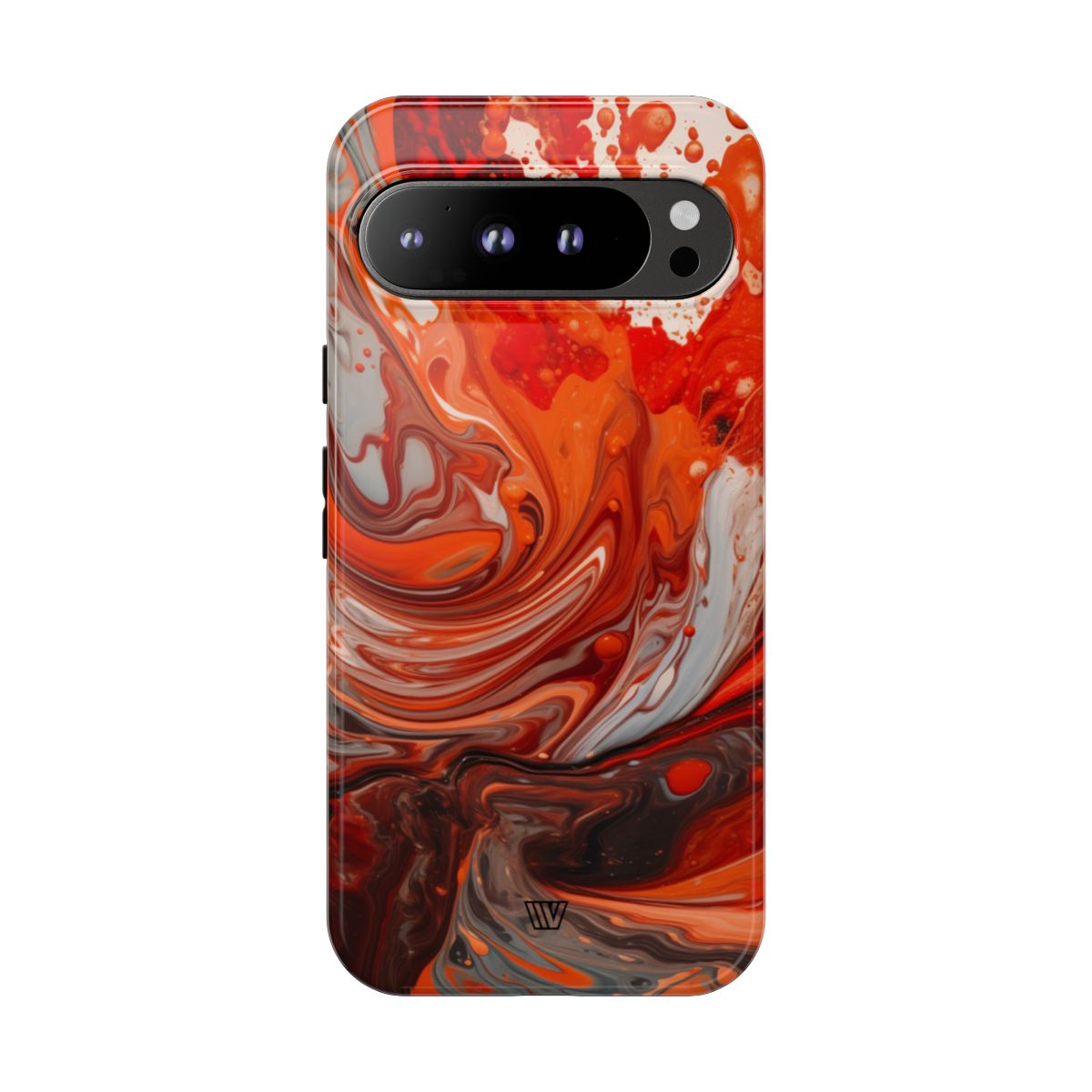 White Fire Paint Swirl Tough Phone Case
