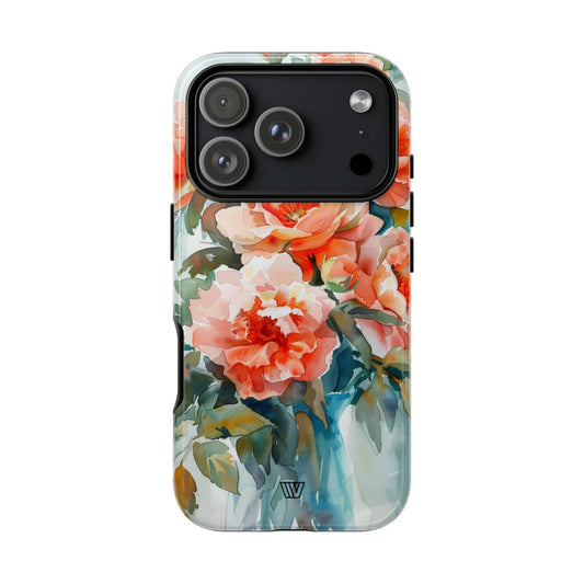 Tough Phone Case Dual-Layer Impact Resistant PEONY DREAMS