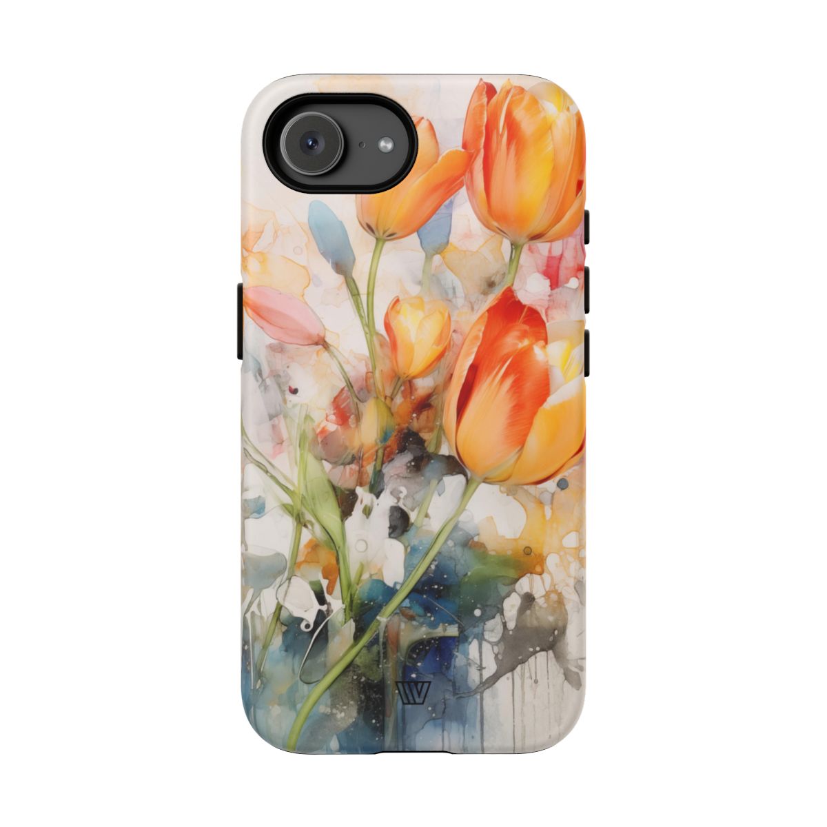 Watercolor Tulips Tough Phone Case Impact Resistant Polycarbonate Shell