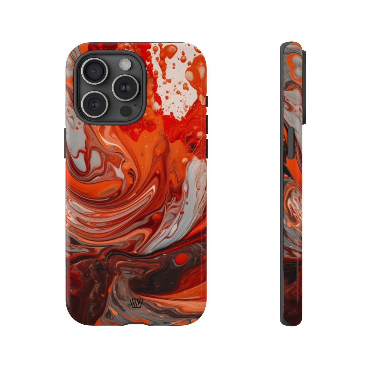 White Fire Paint Swirl Tough Phone Case
