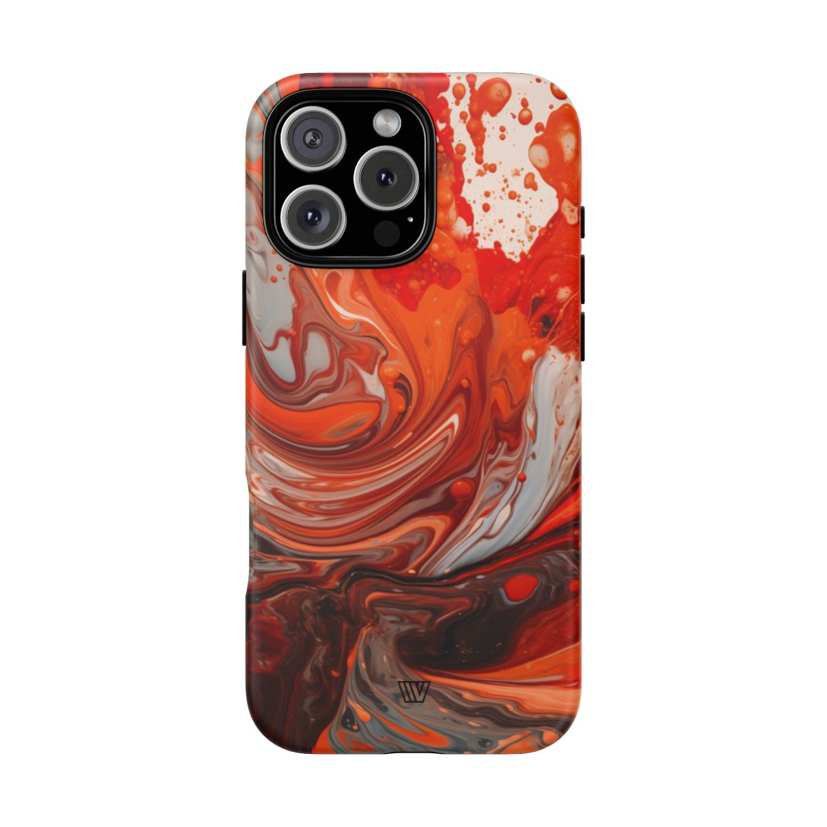 White Fire Paint Swirl Tough Phone Case