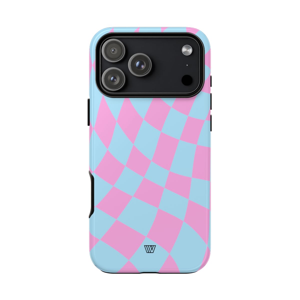 Blue Pink Curvy Checkerboard Tough Phone Case Trovvve