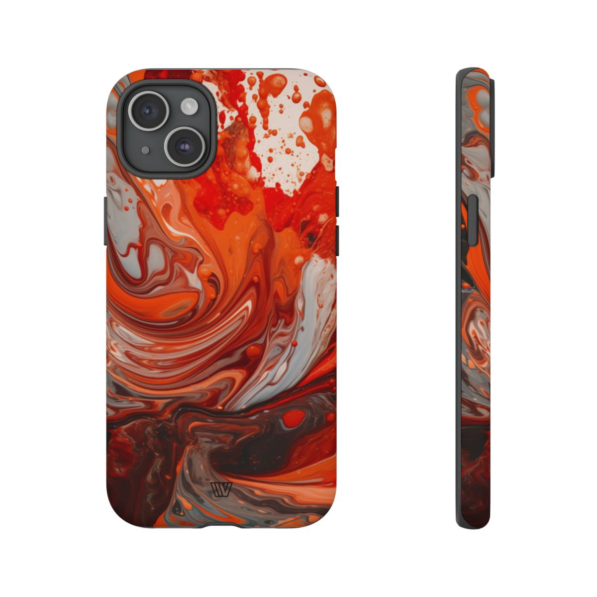 White Fire Paint Swirl Tough Phone Case