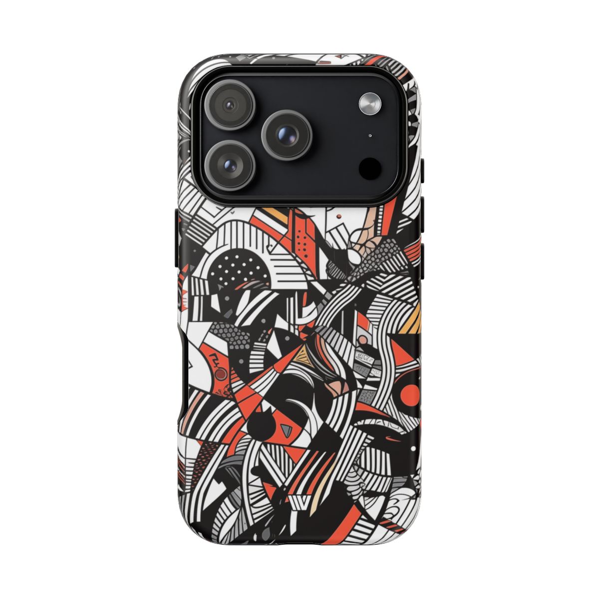 Abstract Doodle Tough Phone Case Dual-Layer Protection