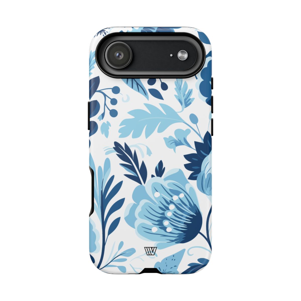 Blue White Flowers Tough Phone Case
