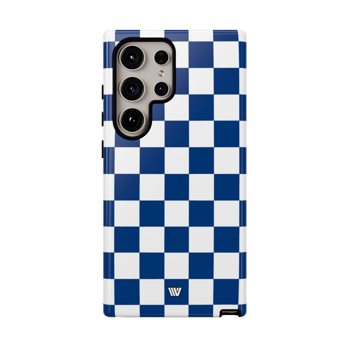 Blue White Checkerboard Tough Phone Case