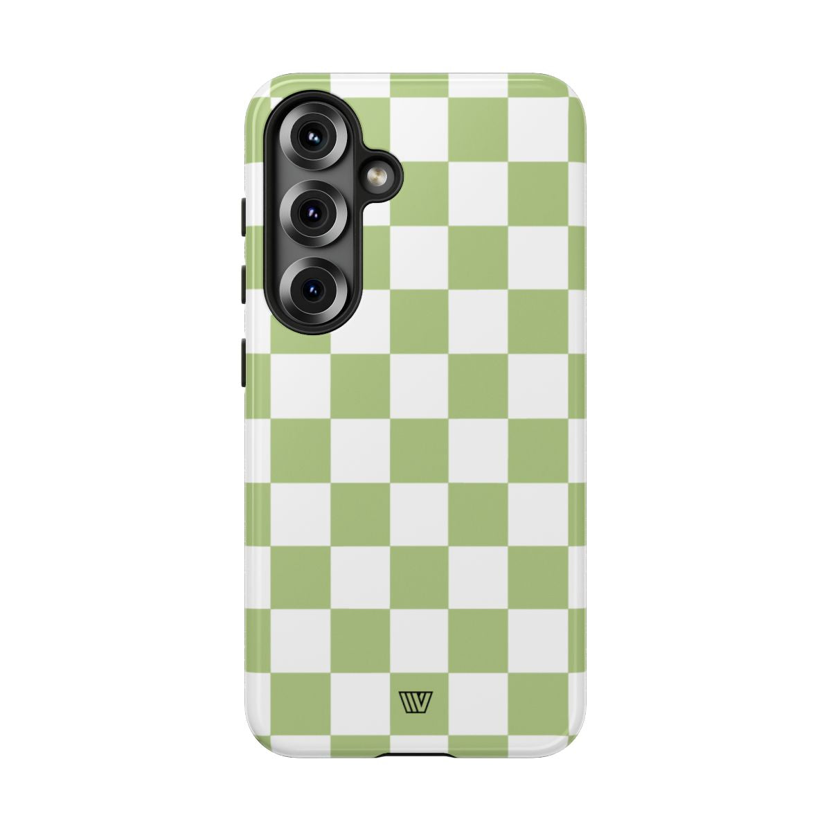 Pale Olive White Checkerboard Tough Phone Case