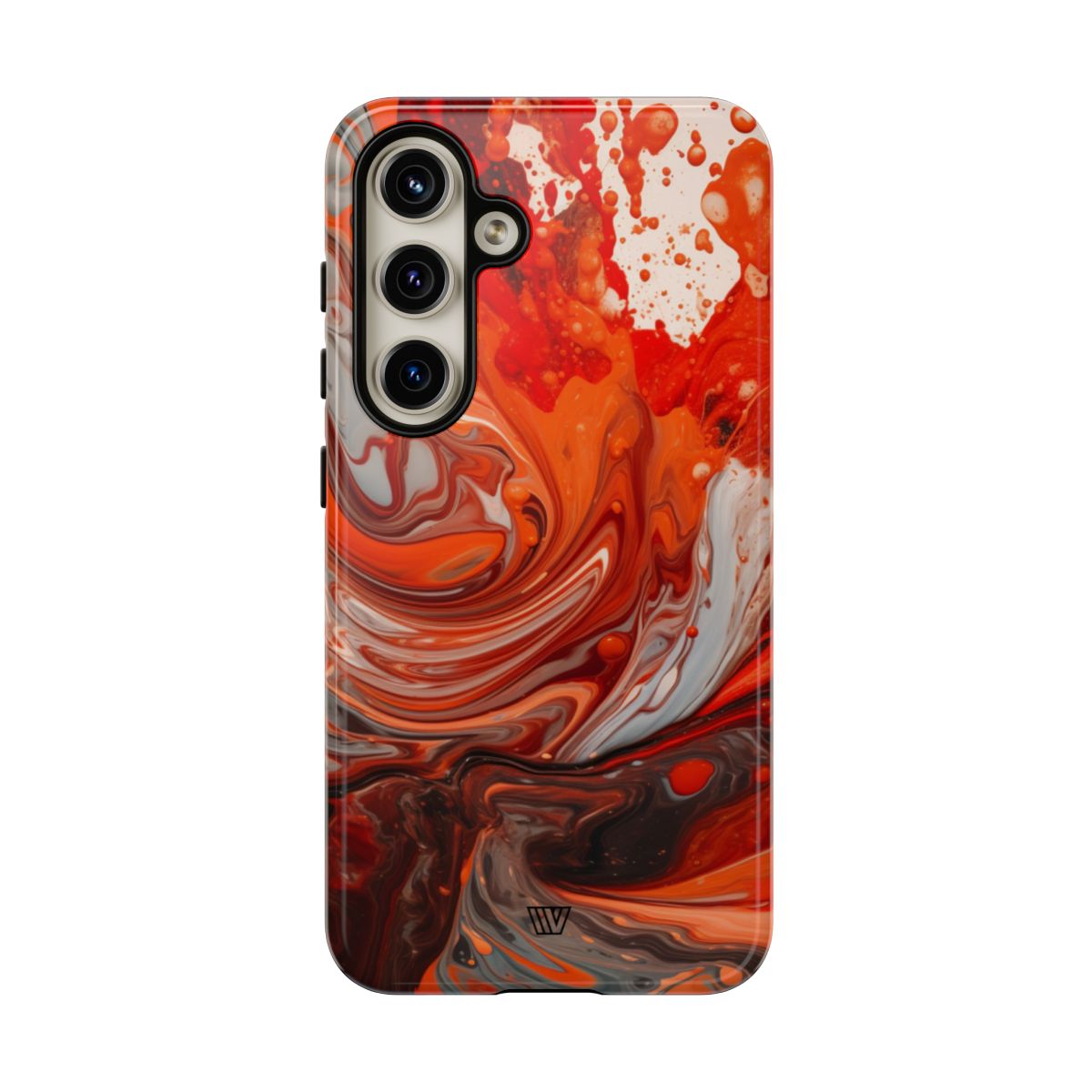 White Fire Paint Swirl Tough Phone Case