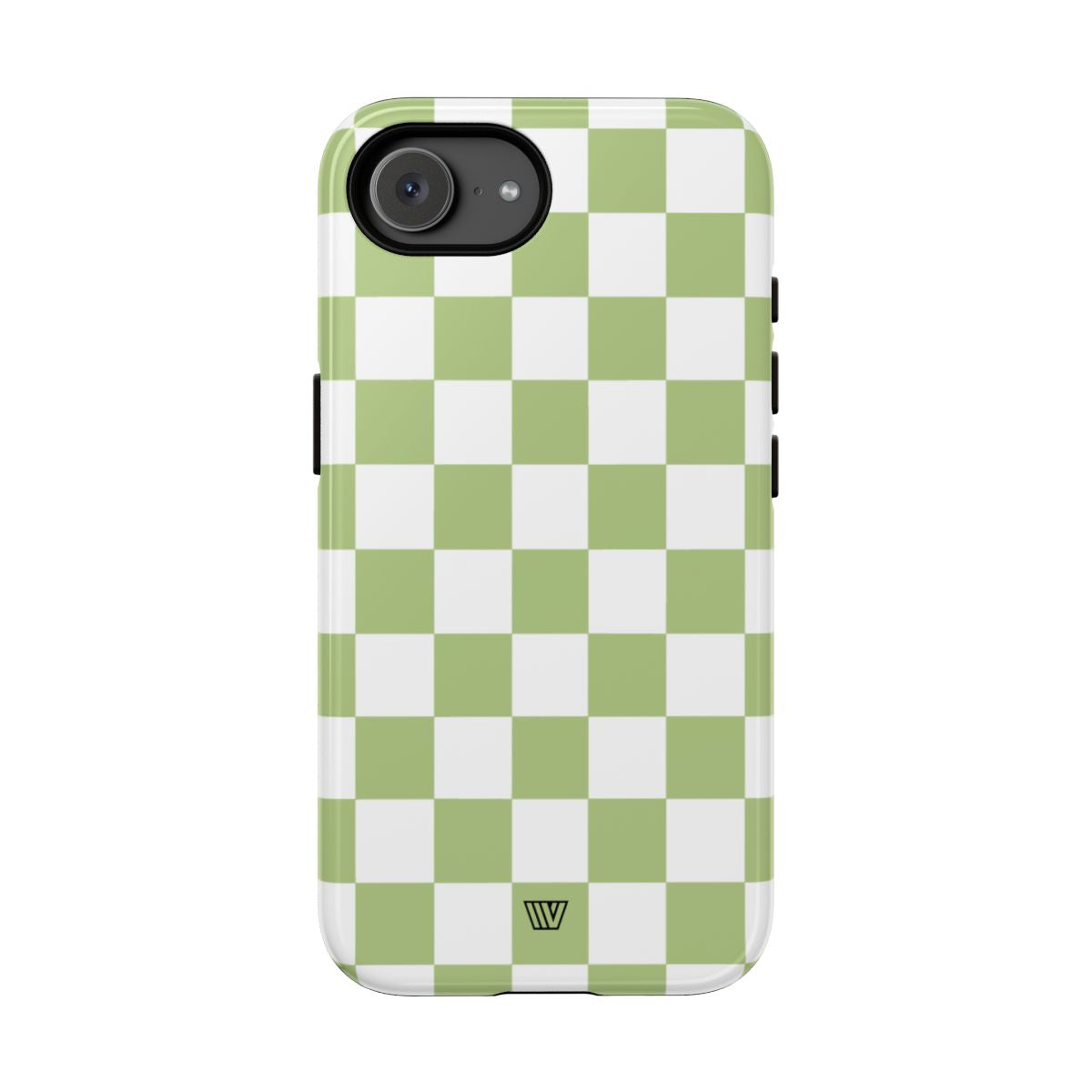 Pale Olive White Checkerboard Tough Phone Case