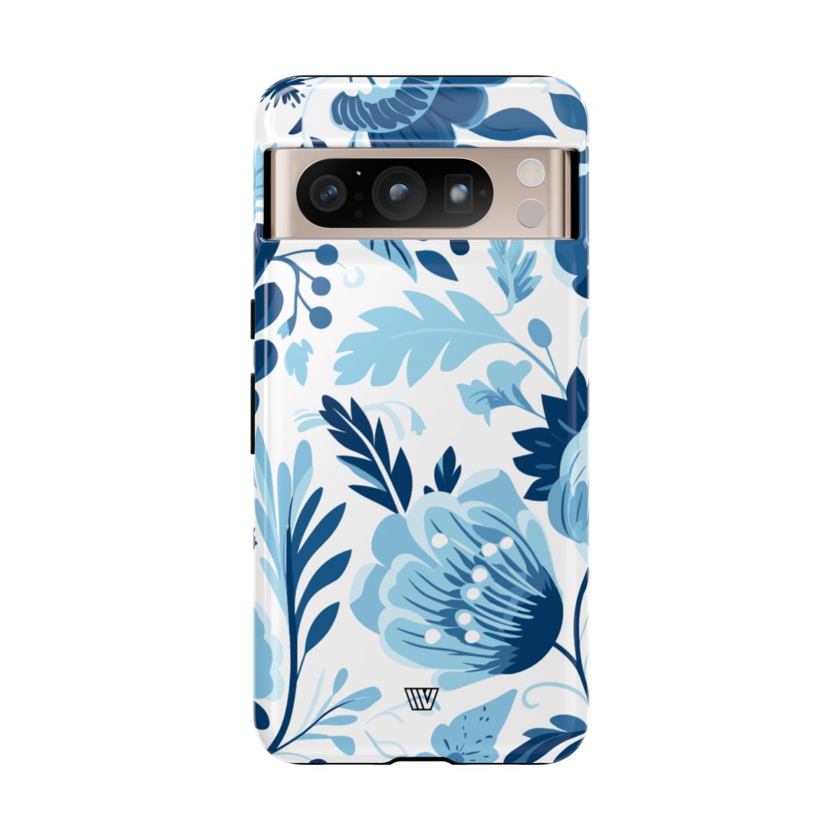 Blue White Flowers Tough Phone Case