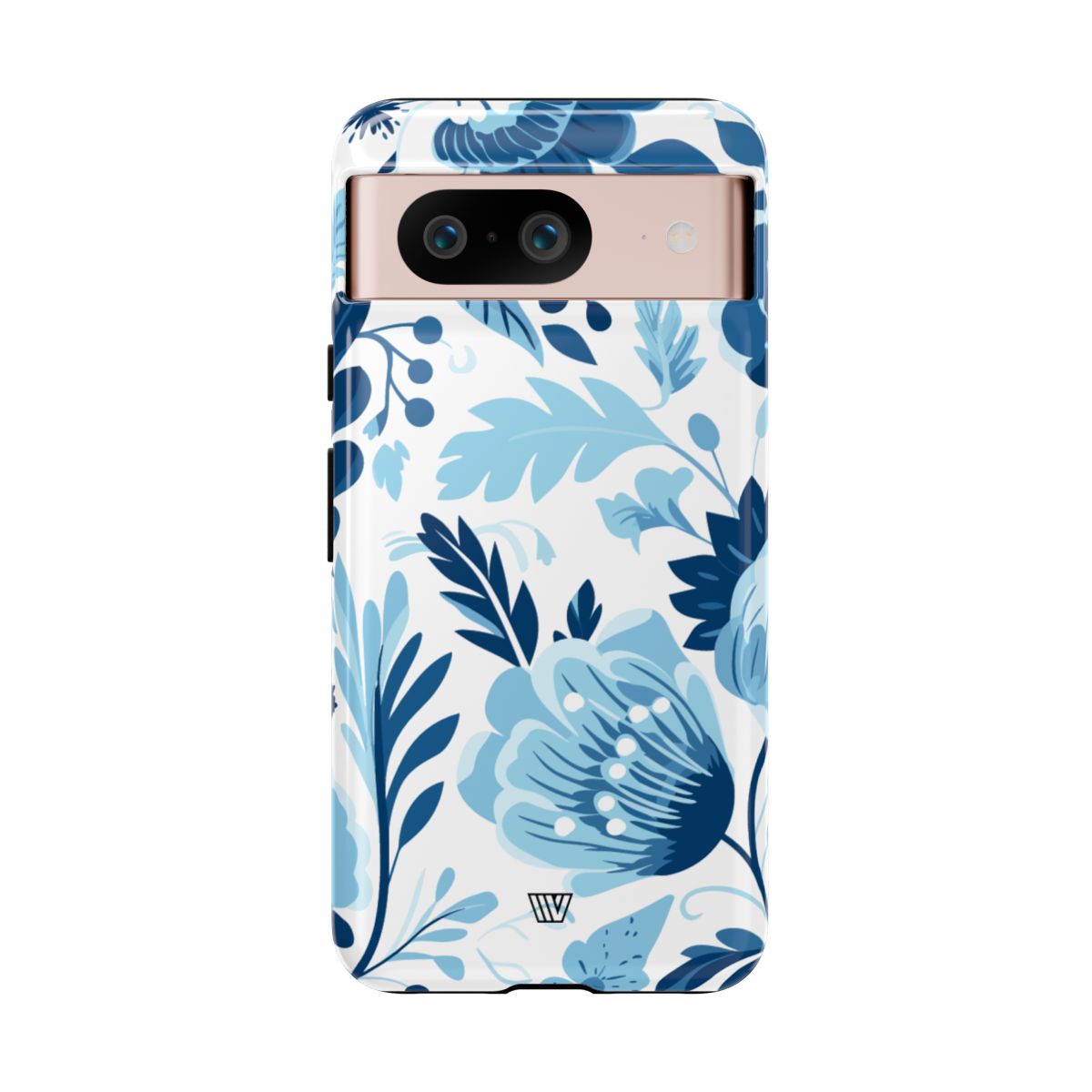 Blue White Flowers Tough Phone Case