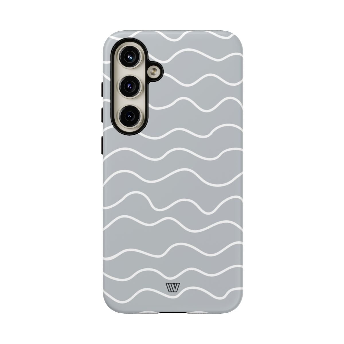 Tough Phone Case Gray Waves Dual-Layer Protection
