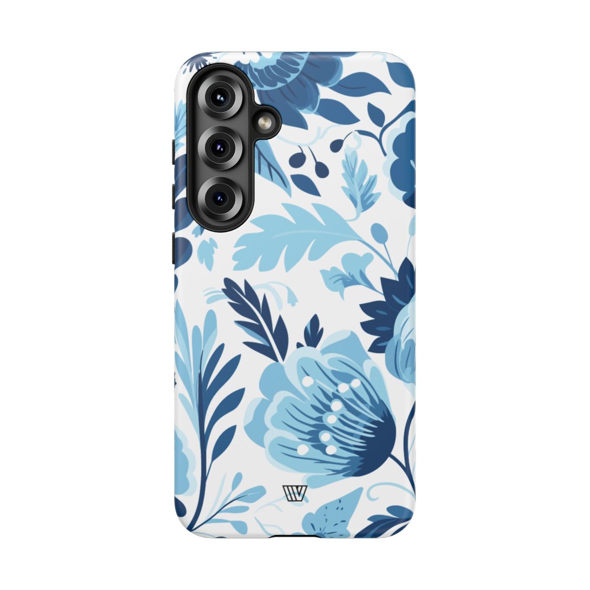 Blue White Flowers Tough Phone Case