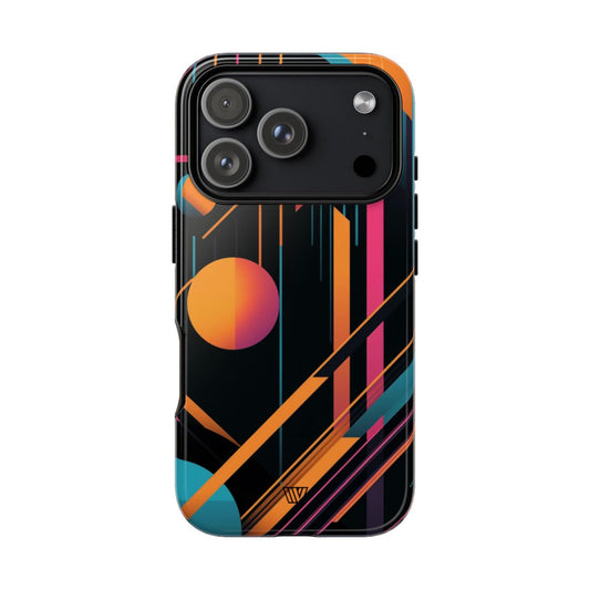 Tough Phone Case Dual-Layer Impact Resistant BOLD RETRO LINES
