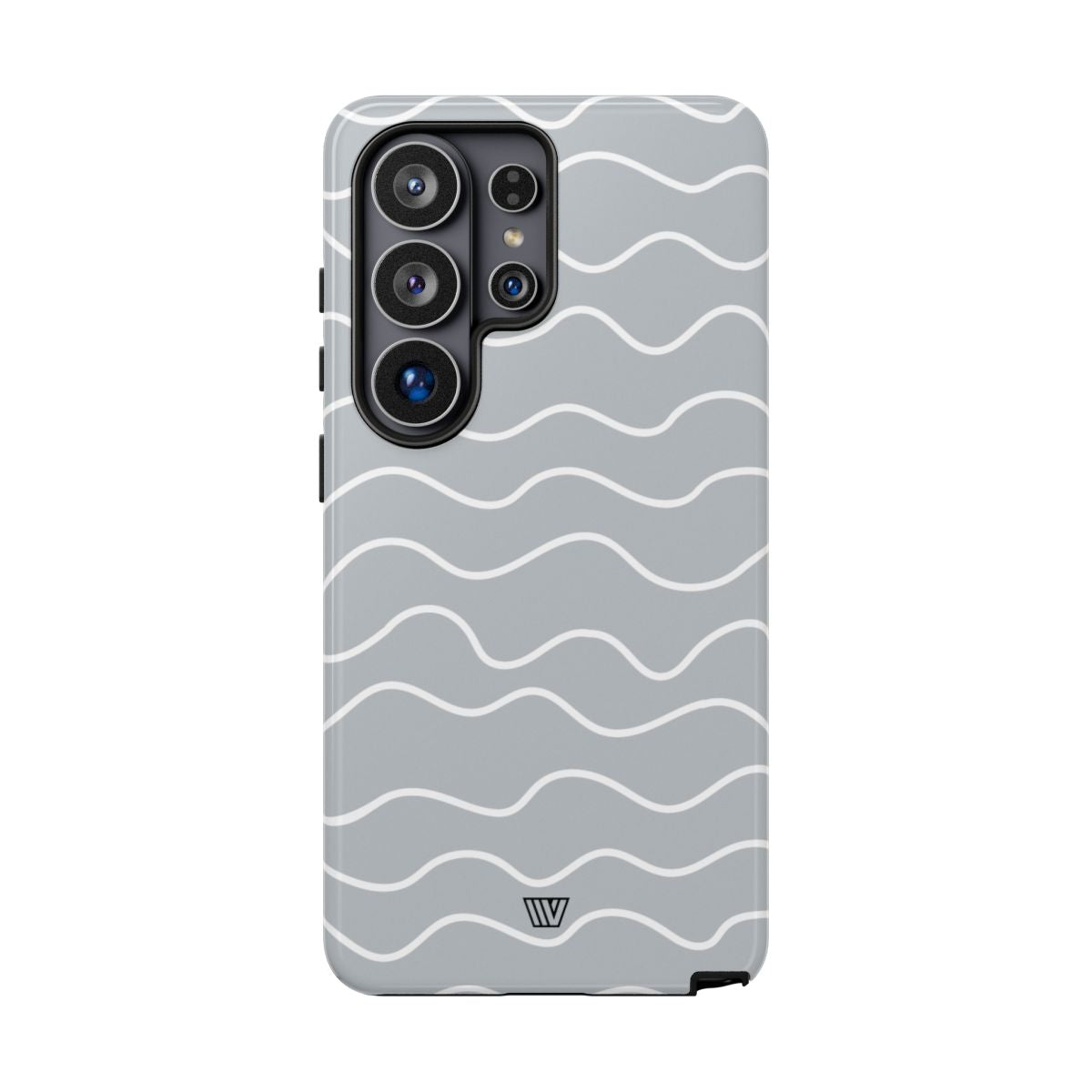Tough Phone Case Gray Waves Dual-Layer Protection