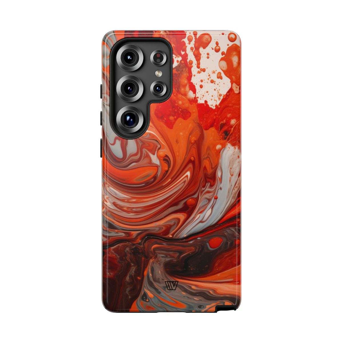 White Fire Paint Swirl Tough Phone Case