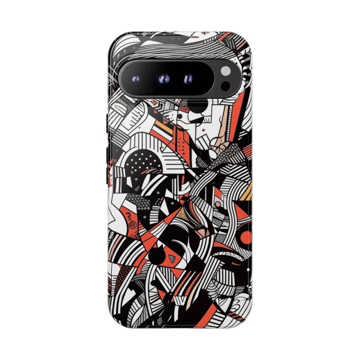 Abstract Doodle Tough Phone Case Dual-Layer Protection