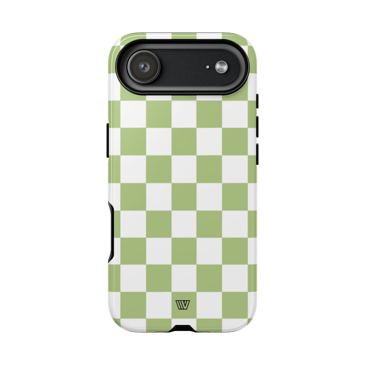 Pale Olive White Checkerboard Tough Phone Case
