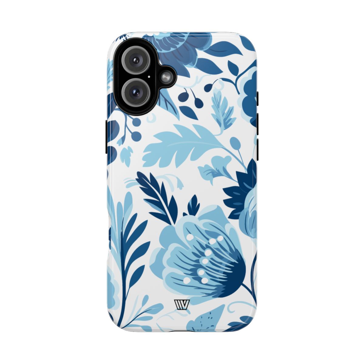 Blue White Flowers Tough Phone Case