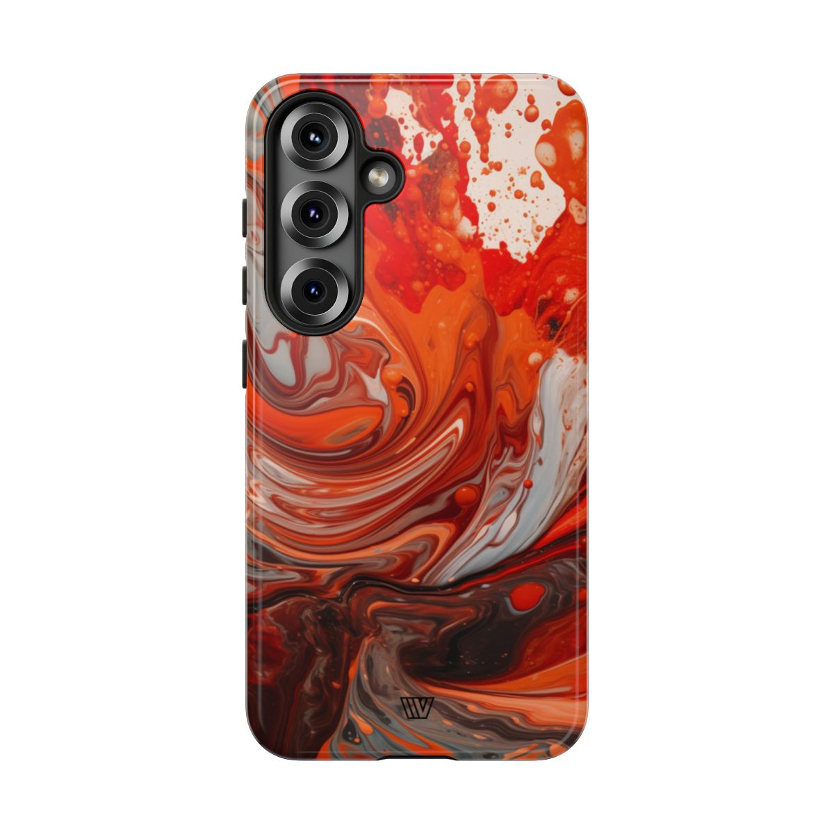 White Fire Paint Swirl Tough Phone Case