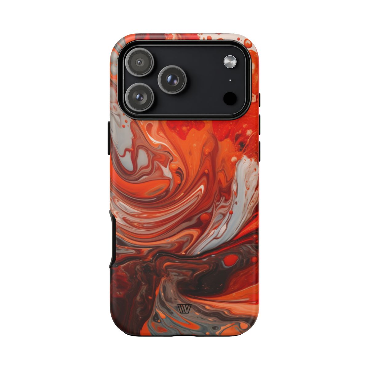 White Fire Paint Swirl Tough Phone Case
