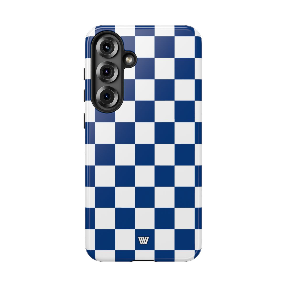 Blue White Checkerboard Tough Phone Case