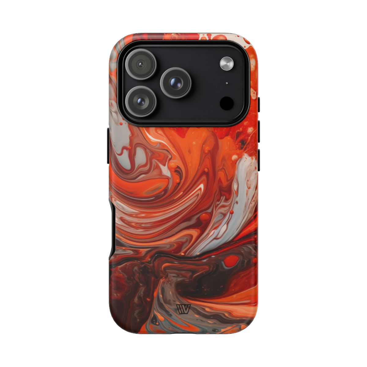 White Fire Paint Swirl Tough Phone Case