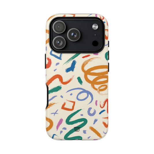 Doodle Brush Strokes Tough Phone Case