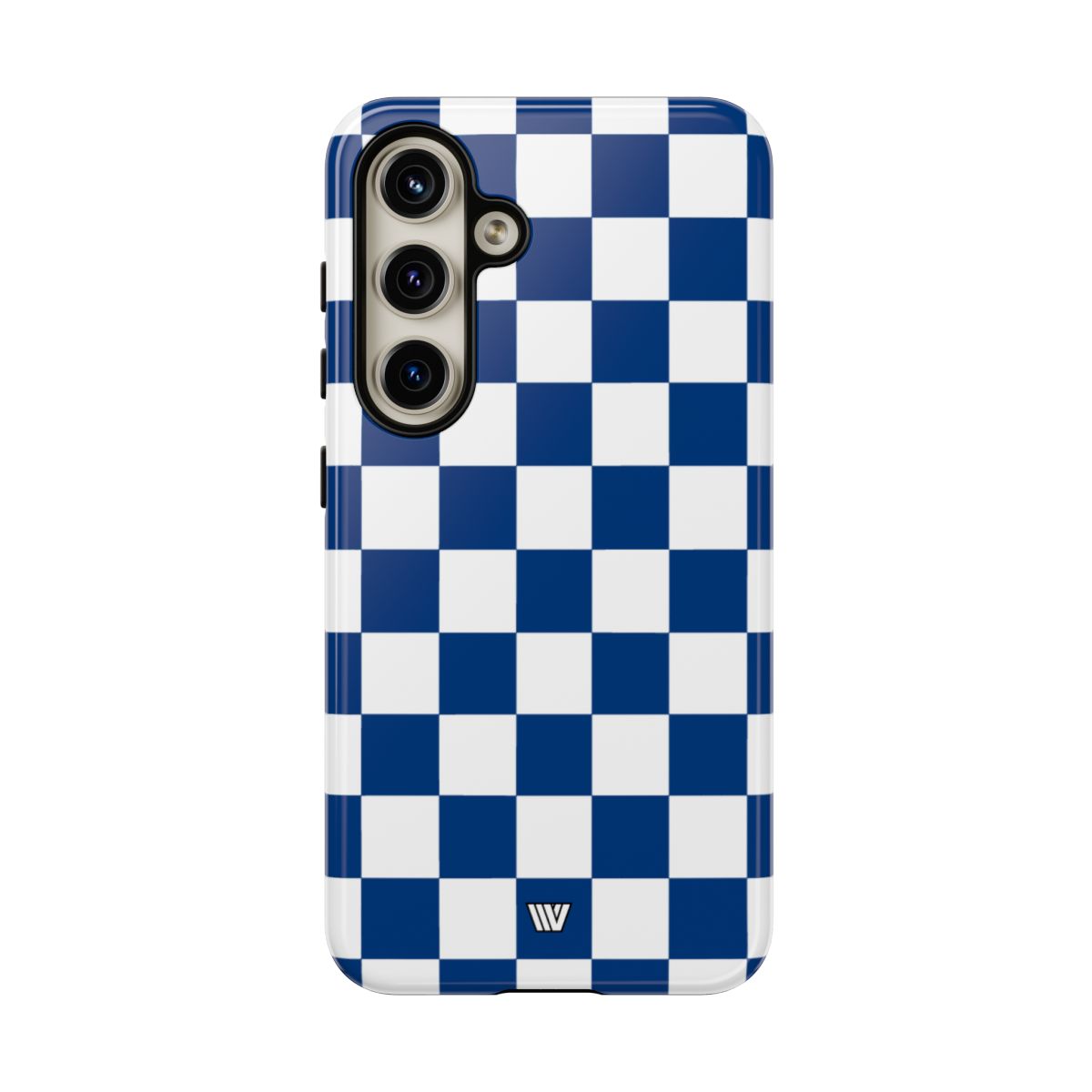 Blue White Checkerboard Tough Phone Case