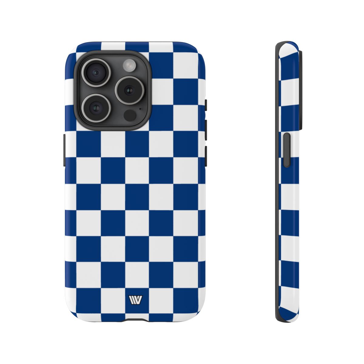 Blue White Checkerboard Tough Phone Case