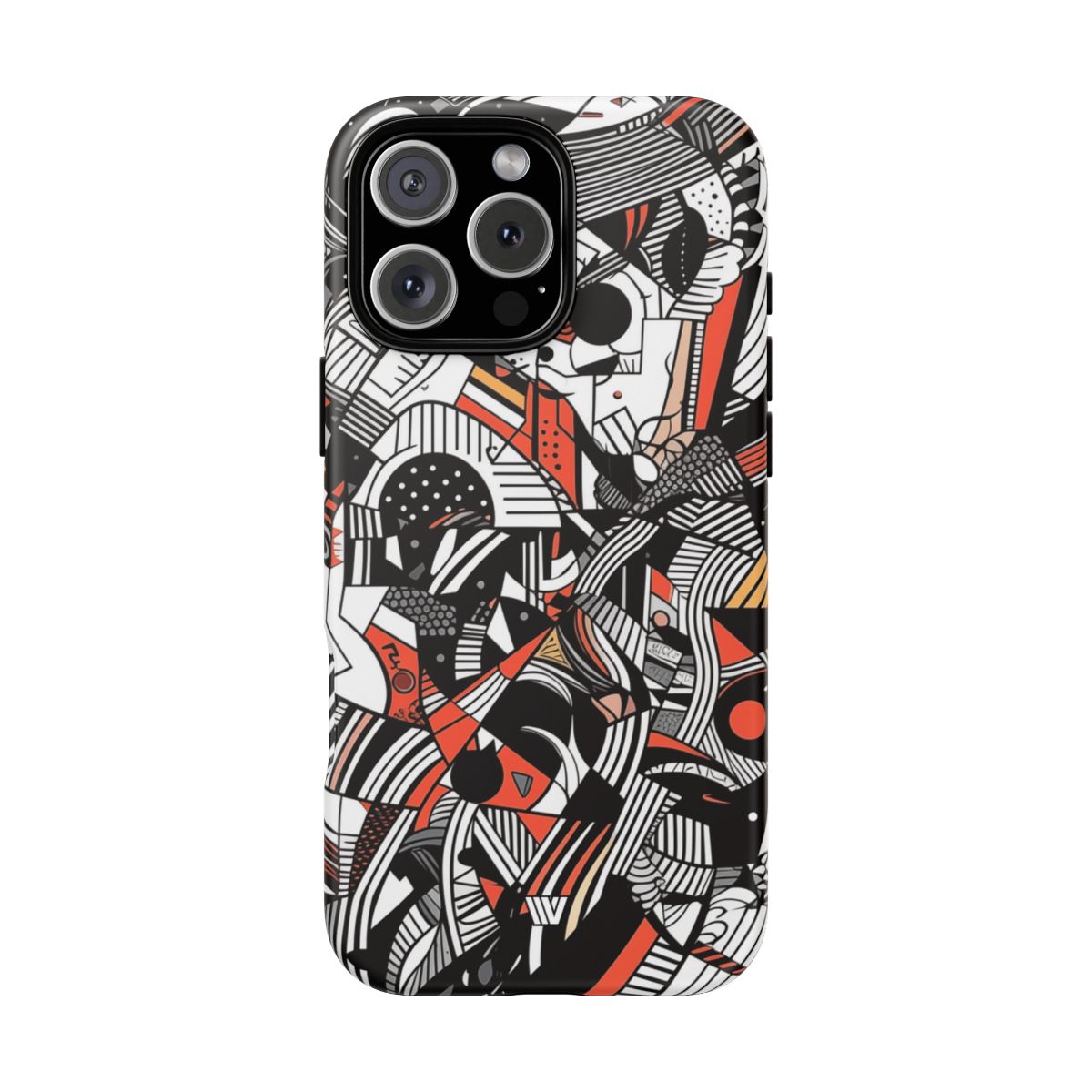 Abstract Doodle Tough Phone Case Dual-Layer Protection